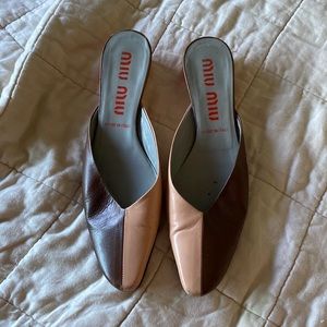 Vintage two tone miu miu flats
